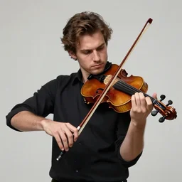 photo of a man playing the violin, 8 k, trending on artstation,