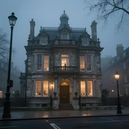 victorian london, fog, night, digital art by chris cold, - h 6 4 0