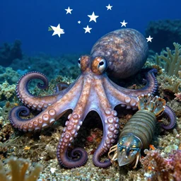 michelin star photography of a octopus and isopod, courtesy mbari,