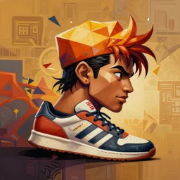 Street Fighter 2 profile picture by Sachin Teng, asymmetrical, Organic Painting ,  adidas, Impressive, Award Winning, Warm, Good Vibes, Positive, geometric shapes, hard edges, energetic, intricate background, graffiti, street art:2 by Sachin Teng:4