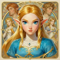portrait of disney zelda, intricate, elegant, highly detailed, my rendition, digital painting, artstation, concept art, smooth, sharp focus, illustration, art by artgerm and greg rutkowski and alphonse mucha and uang guangjian and gil elvgren and sachin teng and wlop, symmetry!!