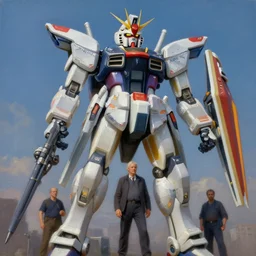 a giant statue of jesus gundam mecha, tim hildebrandt, wayne barlowe, bruce pennington, donato giancola, trending on artstation, cinematic composition, beautiful lighting, hyper detailed, 8 k, oil on canvas