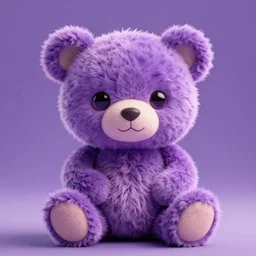 high quality 3 d render very cute fluffy purple teddy bear, highly detailed, extremely cute adorable fluffy, unreal engine cinematic smooth, uhd 8 k, sharp focus