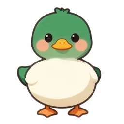 cute mallard, fully visible illustration, png, cartoon style,