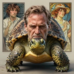 concept art by artgerm, amazingly beautiful portrait of a hyper realistic, frowning, sad mitch mcconnell as a turtle by greg rutkowski, artgerm, alphonse mucha, concept art, octane render, highly detailed, high quality, 8 k, soft lighting, path traced, and uang guangjian and gil elvgren, symmetry!!