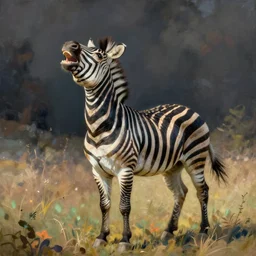 laughing zebra. art by clyde caldwell