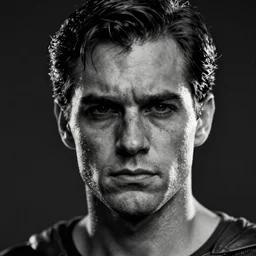 dark night hd detailed cinematic photo 35mm Leica Zeiss superman tired angry injustice monochrome Closeup portrait