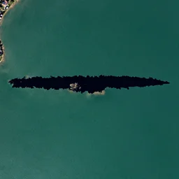 silhouette of lake balaton from space