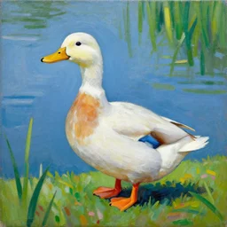 a duck on the prowl oil painting kenny scharf