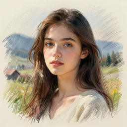 character on scenic background rendered in blender npr cellshaded rease pencil by dedouze