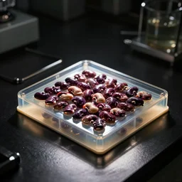 black eyed peas loading agarose gel in dark room