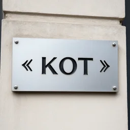 sign with « кот » inscription