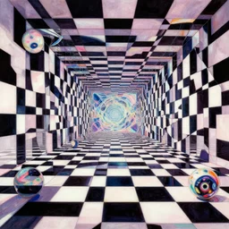 surreal checkered dreamworld, vivid dream art, noise, fine art, ultra 8 k, trending on artstation