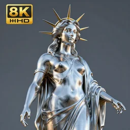portrait of statue glory, chrome, reflect, 8 k uhd, unreal engine, octane render in the artstyle of greg rutkowski