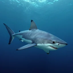 by of frazetta!! shark underwater