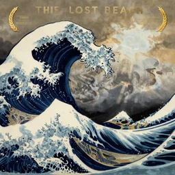 The lost Beach, movie poster, artwork by Bill Medcalf, the great wave off kanagawa
