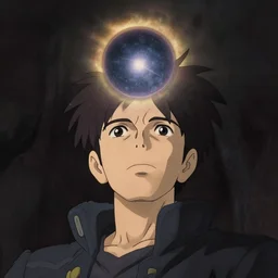 Johan Liebert under the eclipse from berserk, close up shot from the top, anime art, Greg Rutkowski, studio ghibli, dramatic lighting