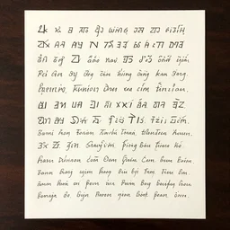 constructed script inspired by indonesian script, vietnamese script, khmer script, maltese script