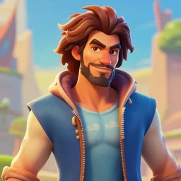 john calvin in the style of fortnite jonesy, detailed
