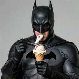 batman eating a 3 scoop ice cream cone, Bonestell, Chesley