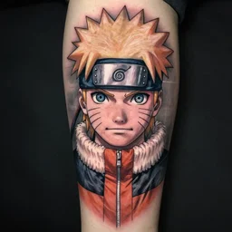 creative double exposure effect tattoo design sketch of naruto uzumaki, realism tattoo, in the style of matteo pasqualin, amazing detail, sharp