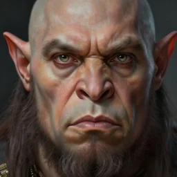 portrait of orc warchief. extreme fine detail background, highly detailed, detailed eyes, high quality, digital painting, hyperrealistic, by gaston bussiere, j. c. leyendecker, craig mullins
