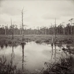 Victorian Photograph of a swamp