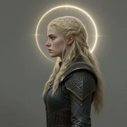 ( side profile ) concept art by thomas blackshear, imogen poots as elden ring templar, light halo, matte painting, extremely emotional, realistic shaded lighting poster by hsiao ron chen, artgerm, lawren harris, eve ventrue, magali villeneuve, jeremy lipkin, rob rey, christophe vacher