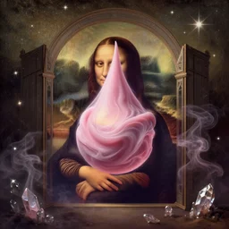 a droplet, crystal, smoky swirls of pink cream, rejected, a gate to infinity, warm inhuman, between gifts, beyond the stars by leonardo da vinci