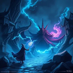 dark magician in yugi, illustration comic manga painting of road environment : 6 fantasy environment, digital painting, volumetric lighting by feng zhu, 3 d alejandro alvarez alena aenami artworks in 4 k beeple, by thomas kinkade hearstone league of legends dofus overwatch