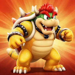 character art by mike deodato, bowser from super mario, absolute chad