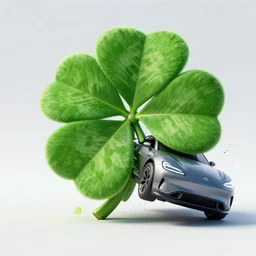 a high tech car colliding with a giant clover, hd 8 k ultra octane render