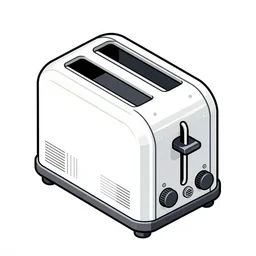 Toaster, concept art, industrial sci-fi, technical drawing, vector art, isometric illustration