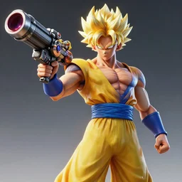 jesus super saiyan with a gigant gun, cinematic lighting, highly detailed, concept art, art by wlop and artgerm and greg rutkowski, masterpiece, trending on artstation, 8 k