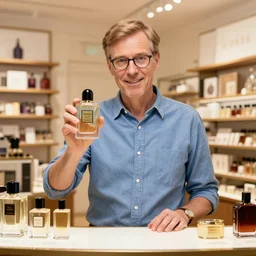 Bill Nye selling perfume at Selfridges; scent: essence of stale master suite