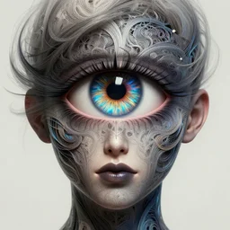 portrait of mystic giant eye, intricate abstract. intricate artwork, by tooth wu, wlop, beeple, dan mumford. concept art, octane render, trending on artstation, greg rutkowski very coherent symmetrical artwork. cinematic, key art, hyper realism, high detail, 8 k, iridescent accents