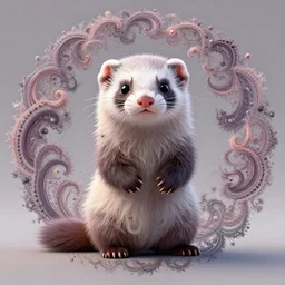 fluff, cute, fractal, ferret:: by beeple and James Gilleard and Justin Gerard :: ornate, dynamic, particulate, intricate, elegant, highly detailed, centered, artstation, smooth, sharp focus, octane render, 3d