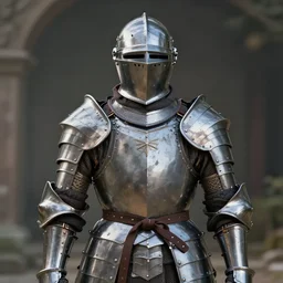 miyazaki in a full medieval armor, looking at viewer, very detailed, octane render, portrait photography