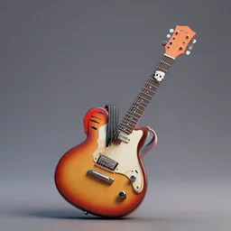keith haring guitar, 3d render