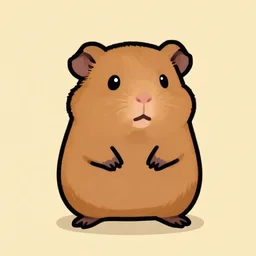 a cute brown gerbil standing on his hind legs, cute pixelart, trending on artstation