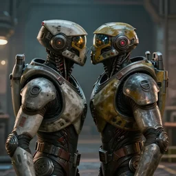 glados from portal 2 making out, photo, highly detailed, cinematic still