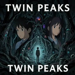 Twin Peaks poster artwork by Michael Whelan and Tomer Hanuka, Rendering of nightmare, full of details, by Makoto Shinkai and thomas kinkade, Matte painting, trending on artstation and unreal engine