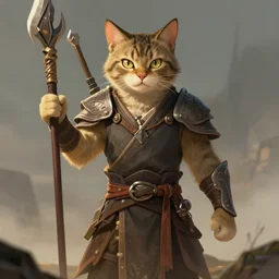 digital art of cat warrior