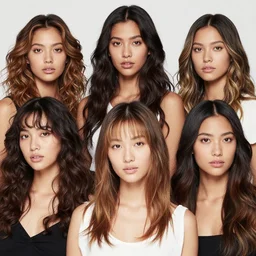 female hairstyles, various colors, latinx fashion models