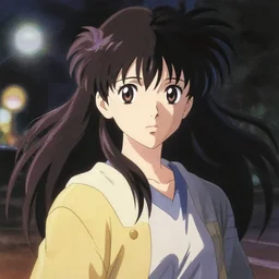 greg manchess painting of an anime woman, direct flash photography at night, makoto shinkai