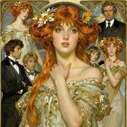 realistic detailed face portrait and fully body pose of a the creation of adam and eve by gerald moira, ayami kojima, amano, greg hildebrandt, kay nielsen, and mark brooks, female, feminine, art nouveau, victorian, neo - gothic, gothic, character concept design, storybook layout