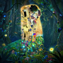 glowwave drawing of humongous enchanted forest biome from genshin impact, au naturel, hyper detailed, digital art, trending in artstation, cinematic lighting, studio quality, smooth render, unreal engine 5 rendered, octane rendered, art style by klimt and nixeu and ian sprigger and wlop and krenz cushart.