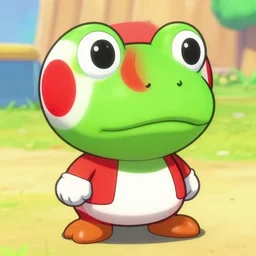 toad from mario with the head of a frog