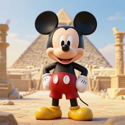 Mickey mouse in Egypt, photo realistic, well detailed, trending on artstation, 8k