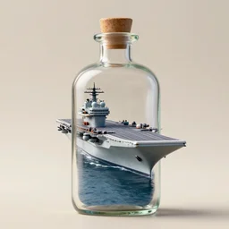 a aircraft carrier in a bottle